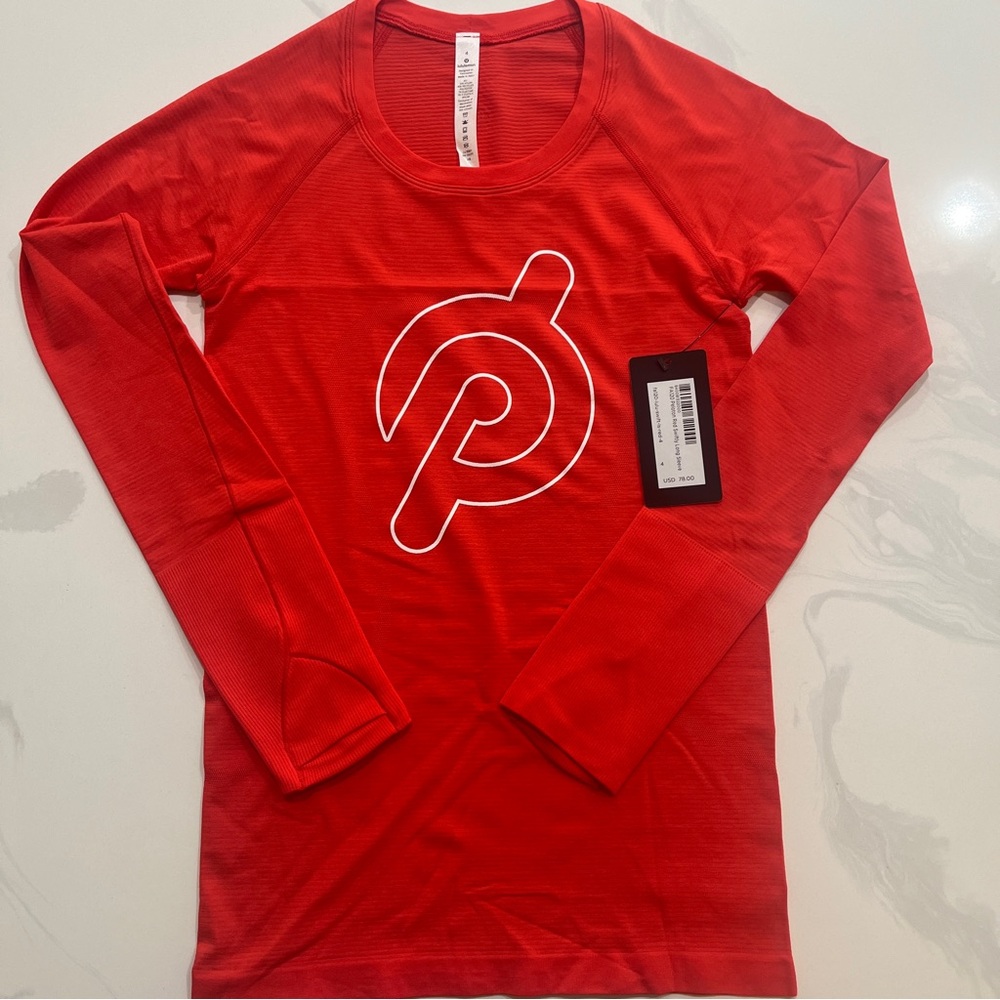 NWT Lululemon x Peloton Red Swiftly Long Sleeve Size 4